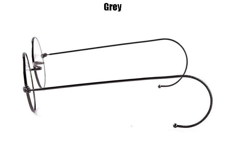 Round Optical Wire Rim Eyeglasses Metal Frame with Cable Temples Wrap Around Ears