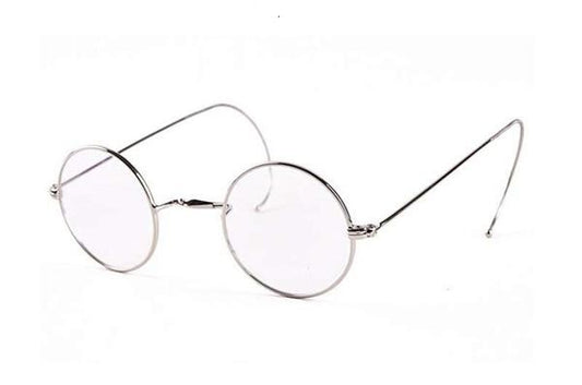 Vintage Round Optical Wire Rim Eyeglasses Metal Frame with Cable Temples Wrap Around Ears