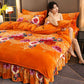 Winter thickened milk velvet four-piece warm quilt cover