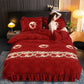 Winter thickened milk velvet four-piece warm quilt cover