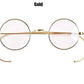 Vintage Round Optical Wire Rim Eyeglasses Metal Frame with Cable Temples Wrap Around Ears