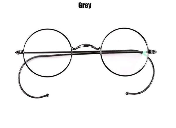 Vintage Round Optical Wire Rim Eyeglasses Metal Frame with Cable Temples Wrap Around Ears