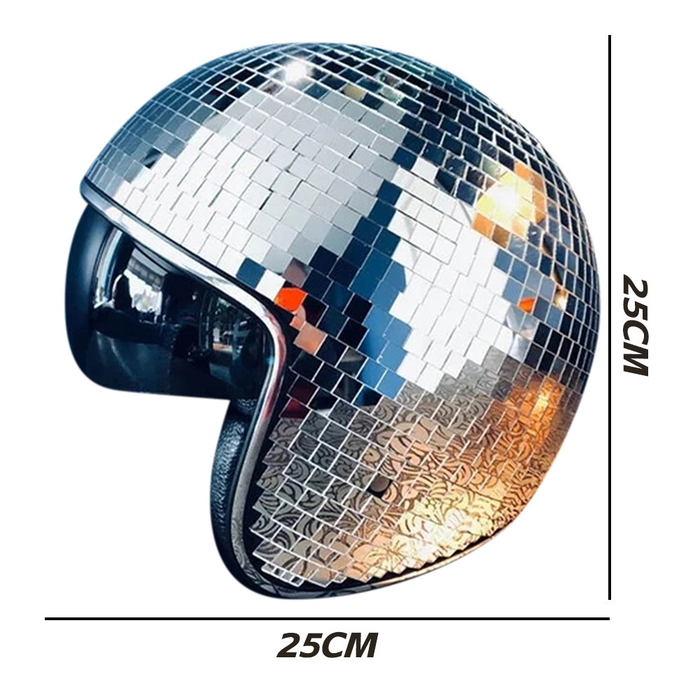 Disco Ball Helmet with Retractable Visor for Nightclub Cool Props