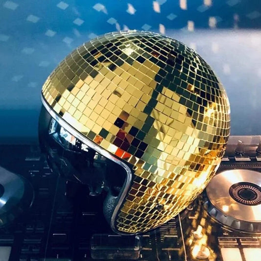 Disco Ball Helmet with Retractable Visor for Nightclub Cool Props