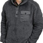 Romanado Fleece Jacket Plain Button Pocket Top